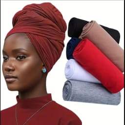 Wrap Headband For Women Long Lightweight Solid Color Jersey Hijab Scarf Headband Ideal For Braids