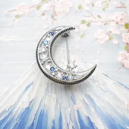 Brooch Crescent Moon Brand New 925 Sterling Silver Fine Jewelry Bohemia Gift For Women