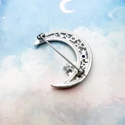Brooch Crescent Moon Brand New 925 Sterling Silver Fine Jewelry Bohemia Gift For Women