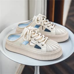 Men Casual Shoes Hollow Out Slip-On Solid Color For Loafers Flat Slippers Summer Male Shoes Half Slippers Breathable Sandalias