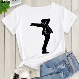 Michael Jackson Graphic Printed Tshirt Harajuku Rock Fashion Casual Short Sleeve Crew Neck Plus Size T Shirt Women