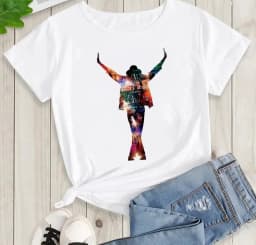Michael Jackson Graphic Printed Tshirt Harajuku Rock Fashion Casual Short Sleeve Crew Neck Plus Size T Shirt Women