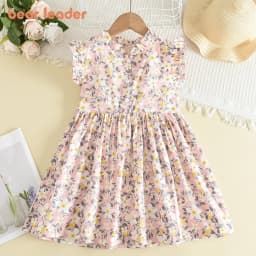 Bear Leader Girls Casual Dresses 2026 New Summer Kids Baby Flowers Print Costumes Floral Party Birthday Princess Vestidos 2-6Y