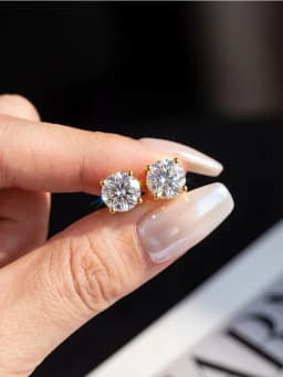 Real 0.1-2 CT D Color Moissanite Diamond Stud Earrings For Women 100% 925 Sterling Silver Earring Wedding Fine Jewelry 18K Gold