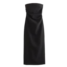 BSAY Women Fashion Summer New Sexy Split Back Zip Pleated Sleeveless Strapless Dress Chic Female French Elegant Evening