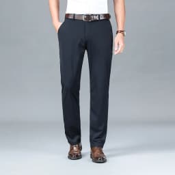 Ice Silk Business Casual Pants Men's Spring/Summer Elastic Pants Comfortable and Breathable Long Straight Leg Casual Pants