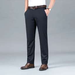 Ice Silk Business Casual Pants Men's Spring/Summer Elastic Pants Comfortable and Breathable Long Straight Leg Casual Pants