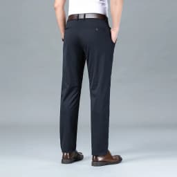 Ice Silk Business Casual Pants Men's Spring/Summer Elastic Pants Comfortable and Breathable Long Straight Leg Casual Pants