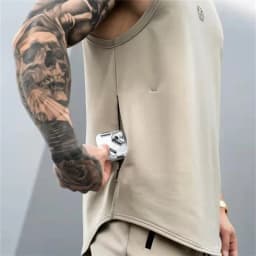 Men's Brand Gym Stringer Tank Top Men Bodybuilding Vest Cotton Sleeveless Shirt Fitness Vest Singlet Sportwear Workout Tanktop