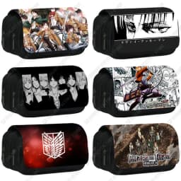 Anime Attack on Titan Cosmetic Case Shingeki No Kyojin Pen Bag Levi Eren Pencil Bag Pencil Box Brush Holder School Cases