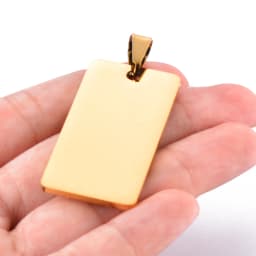 10pcs /Lot No Fade Stainless Steel Rectangle Army ID Blank Dog Tags Pendant Necklace Jewelry Findings 20X40mm Wholesale
