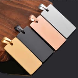 10pcs /Lot No Fade Stainless Steel Rectangle Army ID Blank Dog Tags Pendant Necklace Jewelry Findings 20X40mm Wholesale