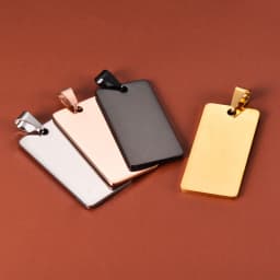 10pcs /Lot No Fade Stainless Steel Rectangle Army ID Blank Dog Tags Pendant Necklace Jewelry Findings 20X40mm Wholesale