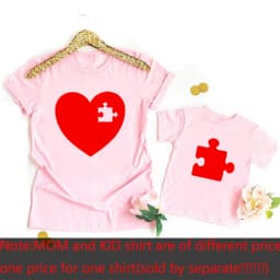 I Love Mom Mommy and Me Outfit Mother Daughter Son Gift Unisex T-shirt Family Matching Tee Valentine's Day Cute Tshirts