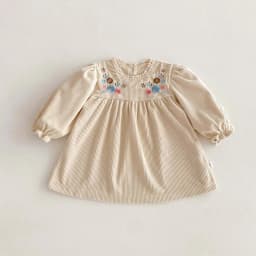 Spring Autumn Baby Princess Dress Corduroy Infant Girl Long Sleeved Embroidered Dress Baby Clothes 0-3y