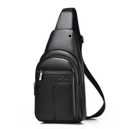 Luxury Brand Chest Pack Men Crossbody Bag PU Leather Chest Bag For Boy Travel Belt Sling Bag Black Brown Messenger Bag Male