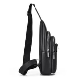Luxury Brand Chest Pack Men Crossbody Bag PU Leather Chest Bag For Boy Travel Belt Sling Bag Black Brown Messenger Bag Male
