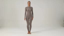 Women Zipper Yoga Jumpsuit Nude Long Sleeve High Intensity Workout One Piece Leotard Fitness Dance Gym Aerial Yoga Jumpsuit
