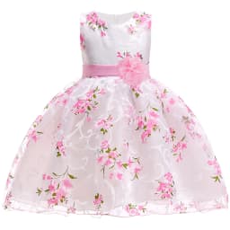 Summer Pink Flower Dress For Girls Kids Clothes Party Wedding Bridesmaid Girl Dresses Birthday Children Clothing Costumes 3 10 Y
