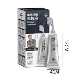 80ML Black Fruit Dyeing Hair Cream Natural Hair Dye Keratin Hair Color Plant Essence Hair Hair Washing Color Cream with a Comb