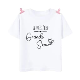 I Will Become A Sister French Printed Shirt Pregnant  Announcement Girls T-shirt Sister Clothe Tops Kids Summer Short Sleeve Tee