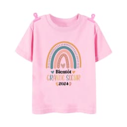 I Will Become A Sister French Printed Shirt Pregnant  Announcement Girls T-shirt Sister Clothe Tops Kids Summer Short Sleeve Tee