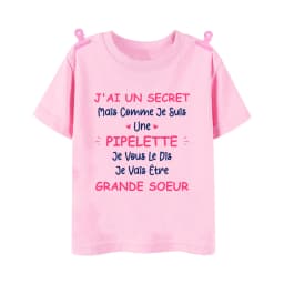 I Will Become A Sister French Printed Shirt Pregnant  Announcement Girls T-shirt Sister Clothe Tops Kids Summer Short Sleeve Tee