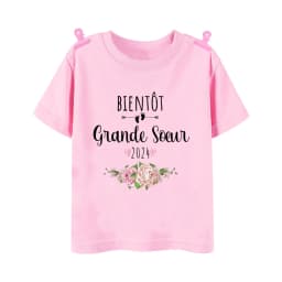 I Will Become A Sister French Printed Shirt Pregnant  Announcement Girls T-shirt Sister Clothe Tops Kids Summer Short Sleeve Tee