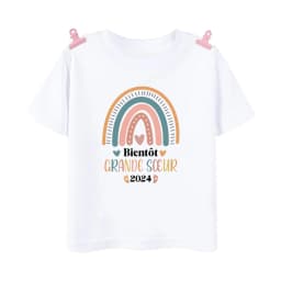 I Will Become A Sister French Printed Shirt Pregnant  Announcement Girls T-shirt Sister Clothe Tops Kids Summer Short Sleeve Tee