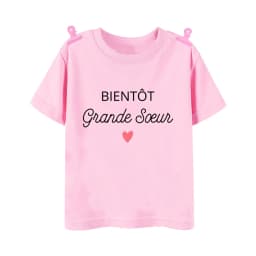 I Will Become A Sister French Printed Shirt Pregnant  Announcement Girls T-shirt Sister Clothe Tops Kids Summer Short Sleeve Tee