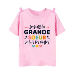 I Will Become A Sister French Printed Shirt Pregnant  Announcement Girls T-shirt Sister Clothe Tops Kids Summer Short Sleeve Tee