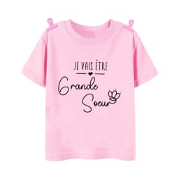 I Will Become A Sister French Printed Shirt Pregnant  Announcement Girls T-shirt Sister Clothe Tops Kids Summer Short Sleeve Tee