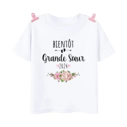 I Will Become A Sister French Printed Shirt Pregnant  Announcement Girls T-shirt Sister Clothe Tops Kids Summer Short Sleeve Tee