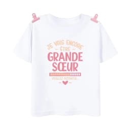 I Will Become A Sister French Printed Shirt Pregnant  Announcement Girls T-shirt Sister Clothe Tops Kids Summer Short Sleeve Tee