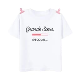 I Will Become A Sister French Printed Shirt Pregnant  Announcement Girls T-shirt Sister Clothe Tops Kids Summer Short Sleeve Tee