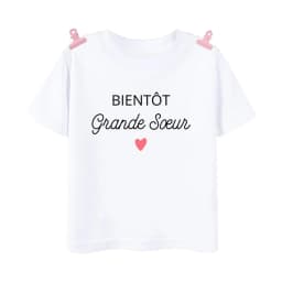 I Will Become A Sister French Printed Shirt Pregnant  Announcement Girls T-shirt Sister Clothe Tops Kids Summer Short Sleeve Tee