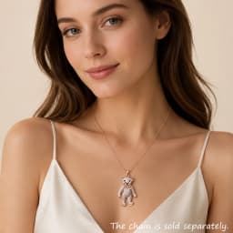 Pendant Rose Gold Teddy Bear Brand New 925 Sterling Silver Cute Jewelry Europe Accessorie Gift For Woman