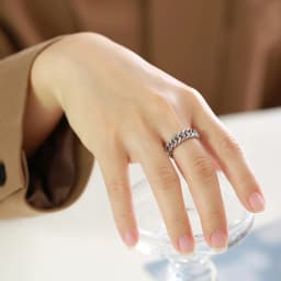 DARHSEN Unisex Men Women Stainless Steel Statement Ring Chain Link Design Silver Color Fashion Jewelry Size 6 7 8 9 10 11 12