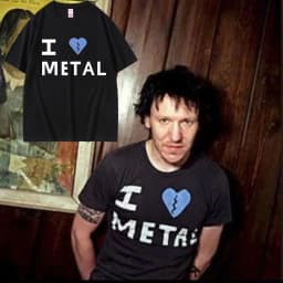 Singer Elliott Smith I Love Metal Same Style T-shirts Men's Cotton T-Shirt Male Vintage Tees Men Women Casual Oversized Tshirt