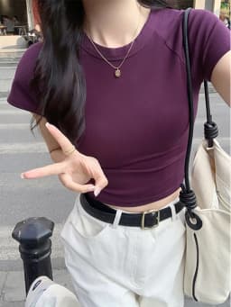 AOSSVIAO 2026 Sexy O Neck Slim T Shirt Women Cotton Elastic Basic Solid Female Casual Korean Tops Short Sleeve Thin T-shirts