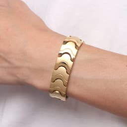 Titanium Steel Magnetic Therapy Bracelets Water Wave Stainless Steel Men's Link Bracelet
