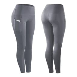Women Yoga Leggings Sexy Solid High Waist Pocket Elastic Tummy Control Ruched Booty Pants Casual Gym Compression Tights Pants
