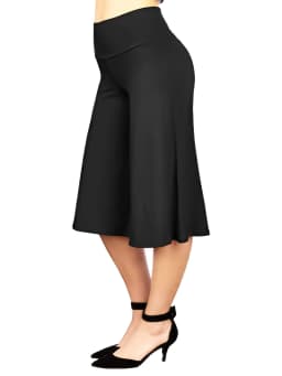 2024 Summer new women's plus size knitted fabric solid color casual seven-minute pants straight pants