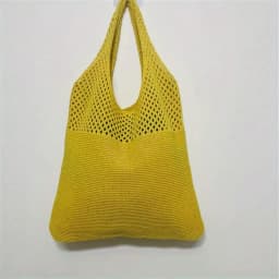 Aesthetic Hollow Out Crochet Bag, Large Capacity Shoulder Bag, Simple Knitted Tote Bag For Women