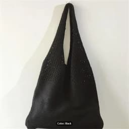 Aesthetic Hollow Out Crochet Bag, Large Capacity Shoulder Bag, Simple Knitted Tote Bag For Women