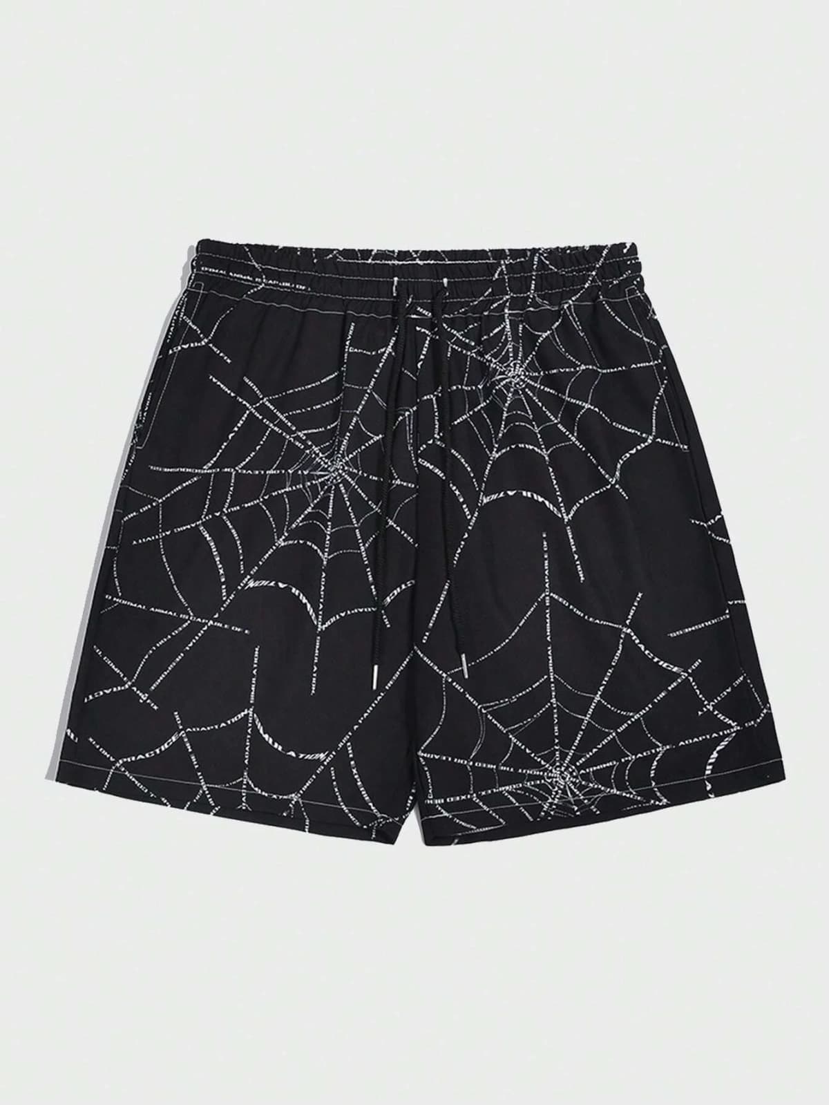 Goth Men Simple Spider Web Print Shorts Men's swim Trunks Elastic Waist 3D Print Gradient Breathable Short Streetwear Polyster