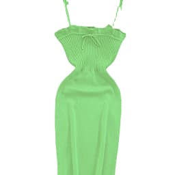 2024 Ribbed Lace Up Dress Elegant Solid Slim Ruffle Trim Dress Women's Clothing Bodycon Short Mini Dress