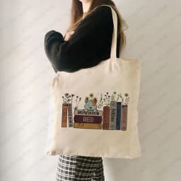 Swiftie Album Book Floral Pattern Canvas Tote Bag The Eras Tour Merch Best Gift for TS Fans Music Lover Shopping Bag
