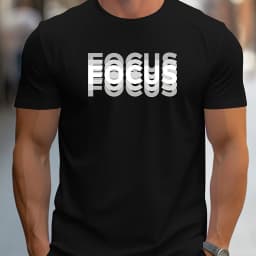 Men's 100% Cotton Casual Sports Loose Oversized Focus Print Round Neck Short Sleeved T-Shirt Top