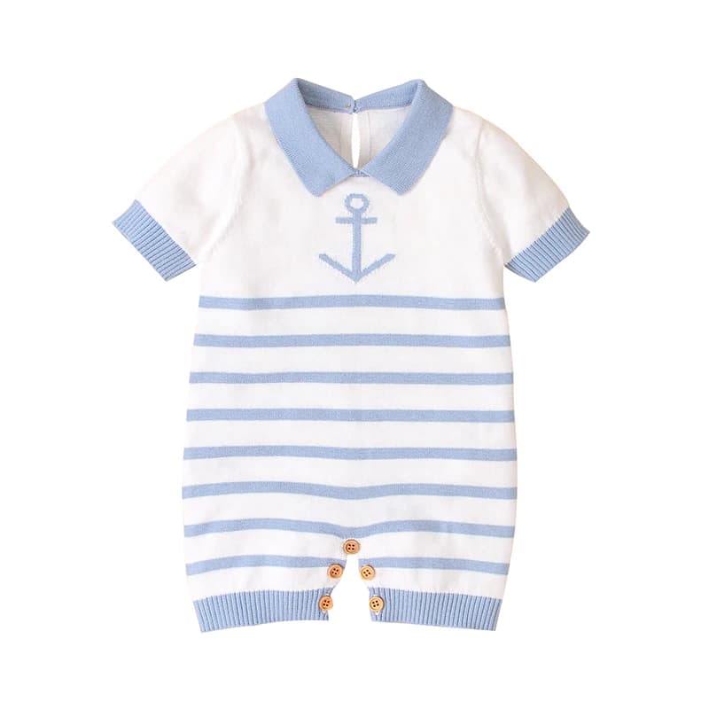 Newborn Baby Rompers Summer Infant Kids Boys Turtle Neck Short Sleeve Sunsuits One Piece Toddler Cotton Sunsuits Child Playsuits